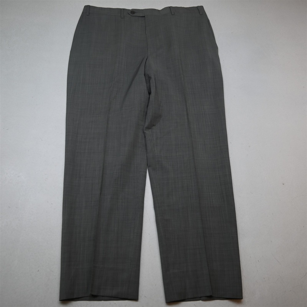 Canali 1934 34x30 Gray Sharkskin 100% Wool Flat Front Italy Dress Mens Pants